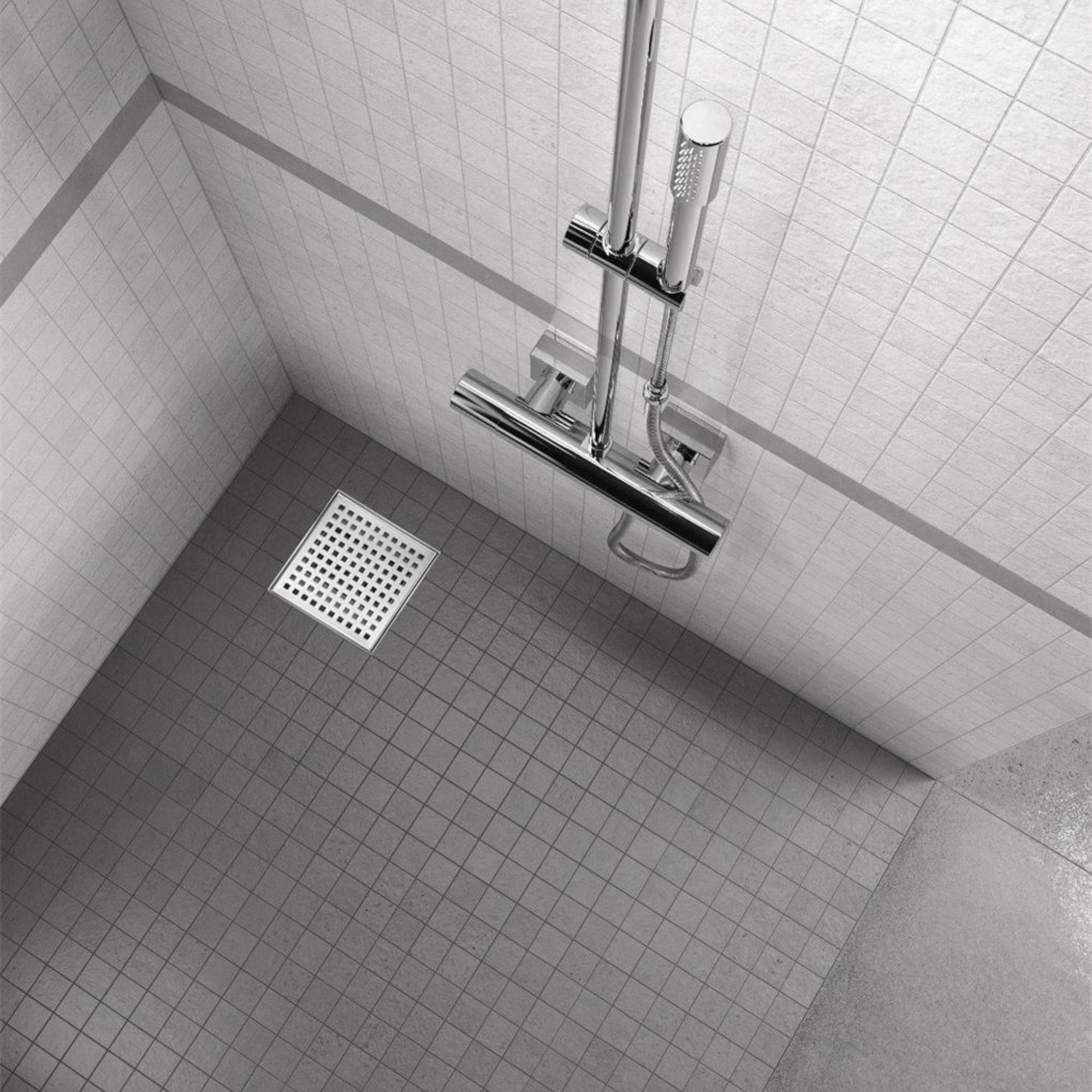 Piatto doccia quadrato in acciaio inox ultrapiatto modello Q5