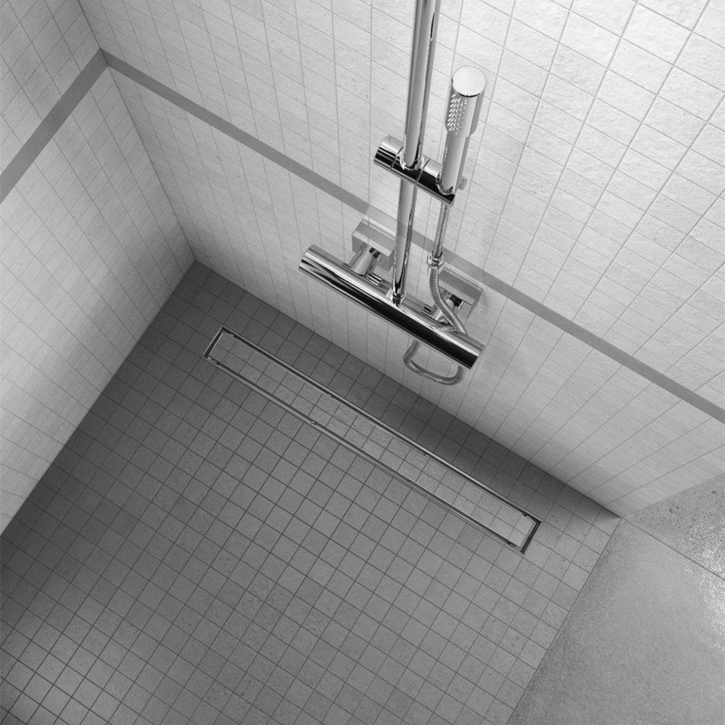 Ralo de duche linear em aço inox ultraplano 2 em 1 modelo R2