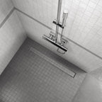 Ralo de duche linear em aço inox ultraplano 2 em 1 modelo R2