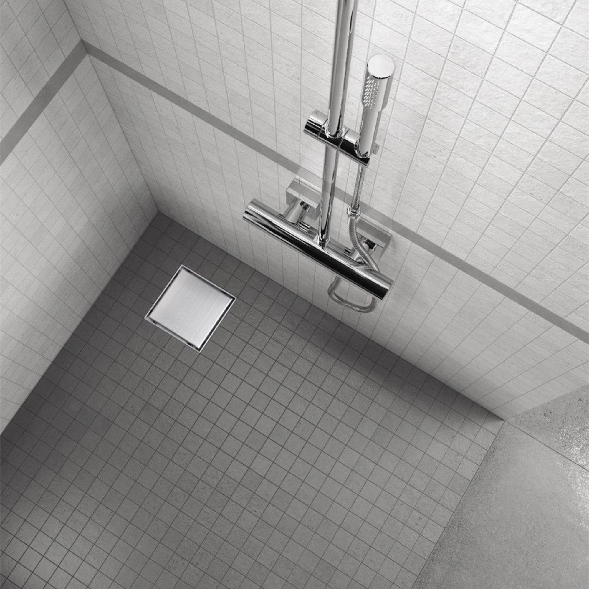 Piatto doccia quadrato in acciaio inox ultrapiatto modello Q1