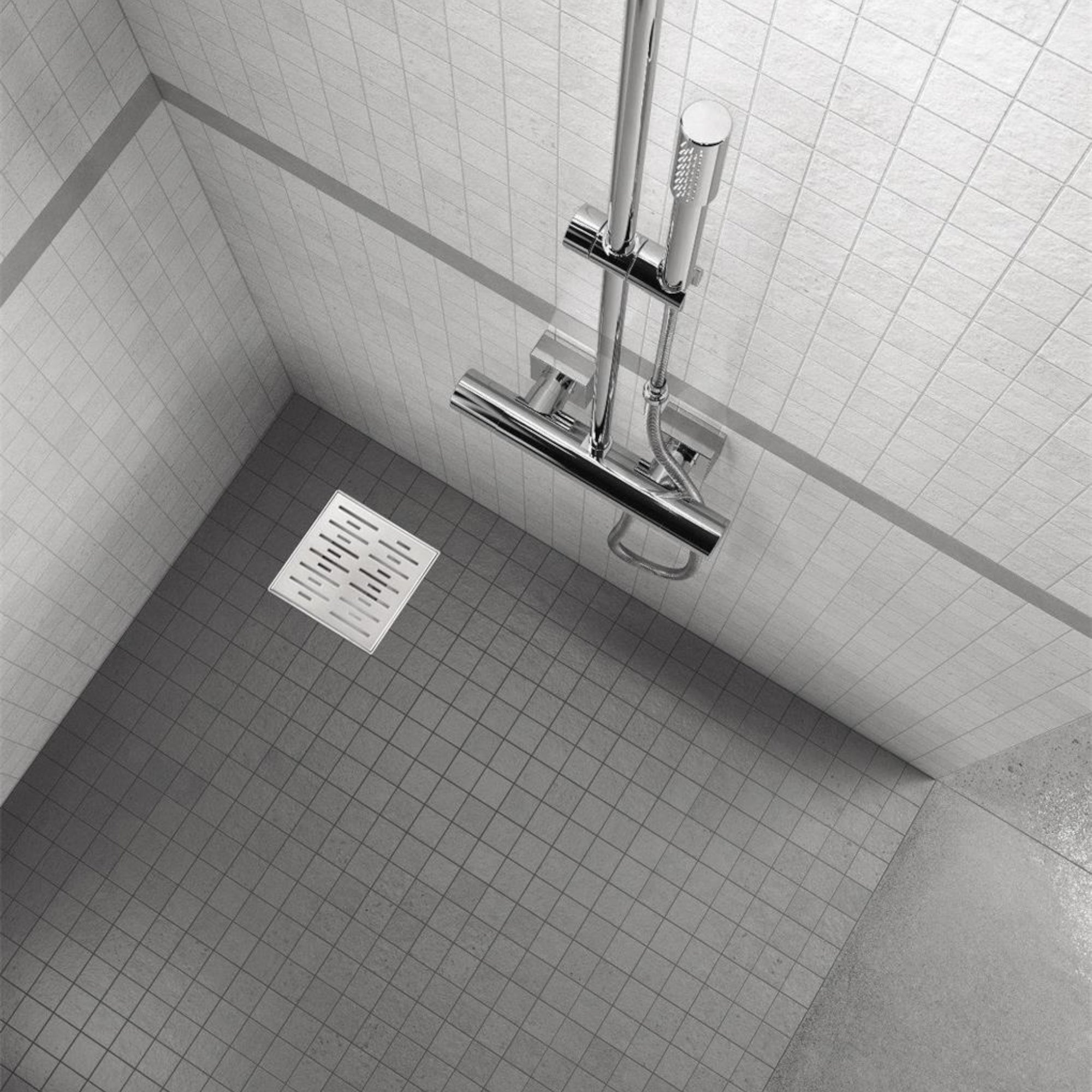 Piatto doccia quadrato in acciaio inox ultrapiatto modello Q4