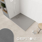 BOREAL - Piatto doccia antiscivolo con finitura grigia e piletta inclusa