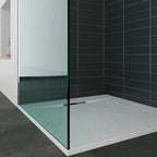 POLAR - Base de duche antiderrapante com acabamento branco e sifão incluído