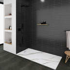 POLAR - Base de duche antiderrapante com acabamento carrara e sifão incluído