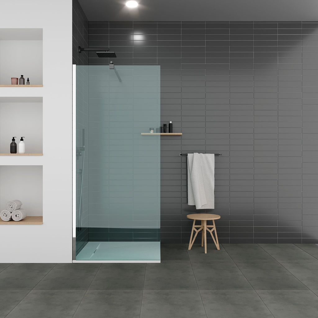 POLAR - Base de duche antiderrapante com acabamento branco e sifão incluído