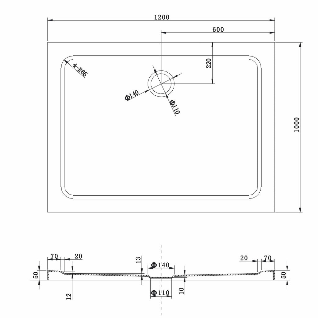 SHIMMER - Base de duche acrílica efeito bolhas extraplana com acabamento branco e sifão incluído