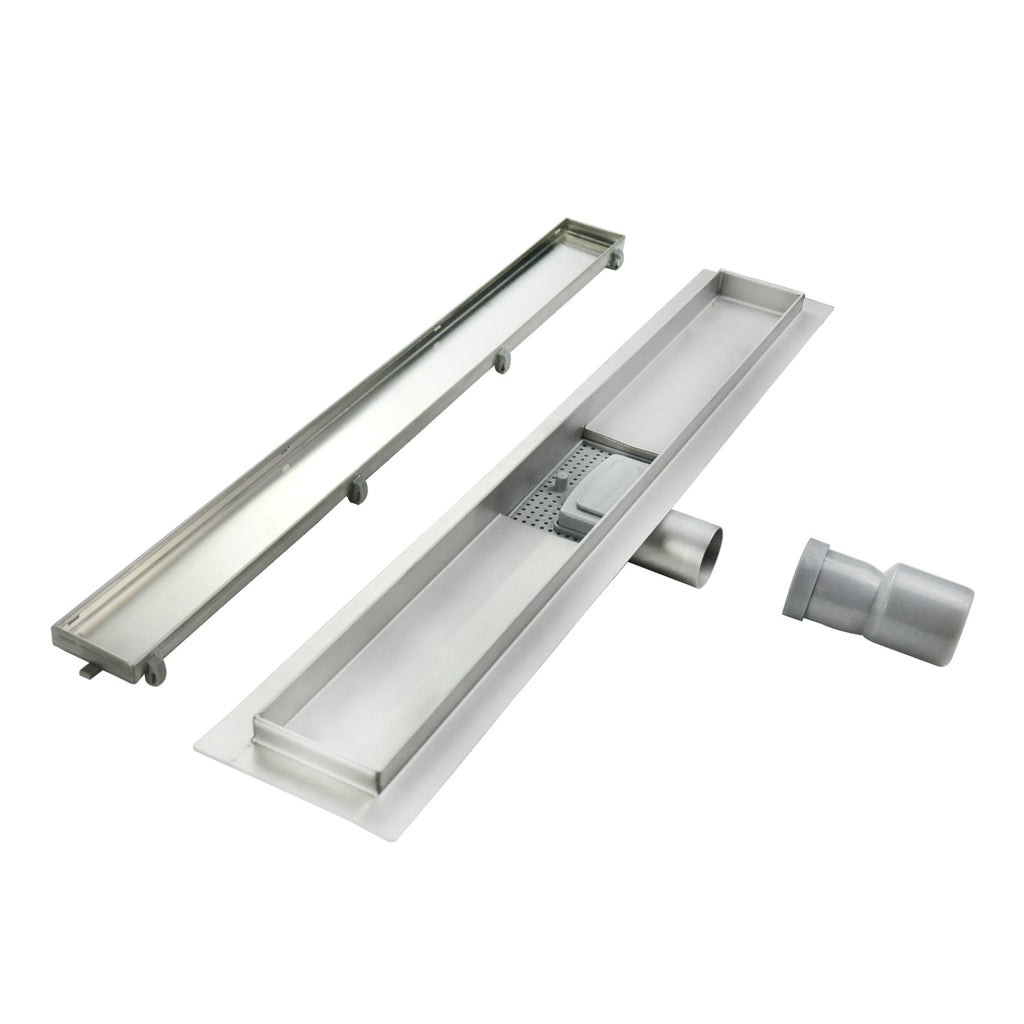 Ralo de duche linear em aço inox ultraplano 2 em 1 modelo R2