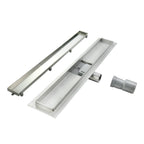 Ralo de duche linear em aço inox ultraplano 2 em 1 modelo R2