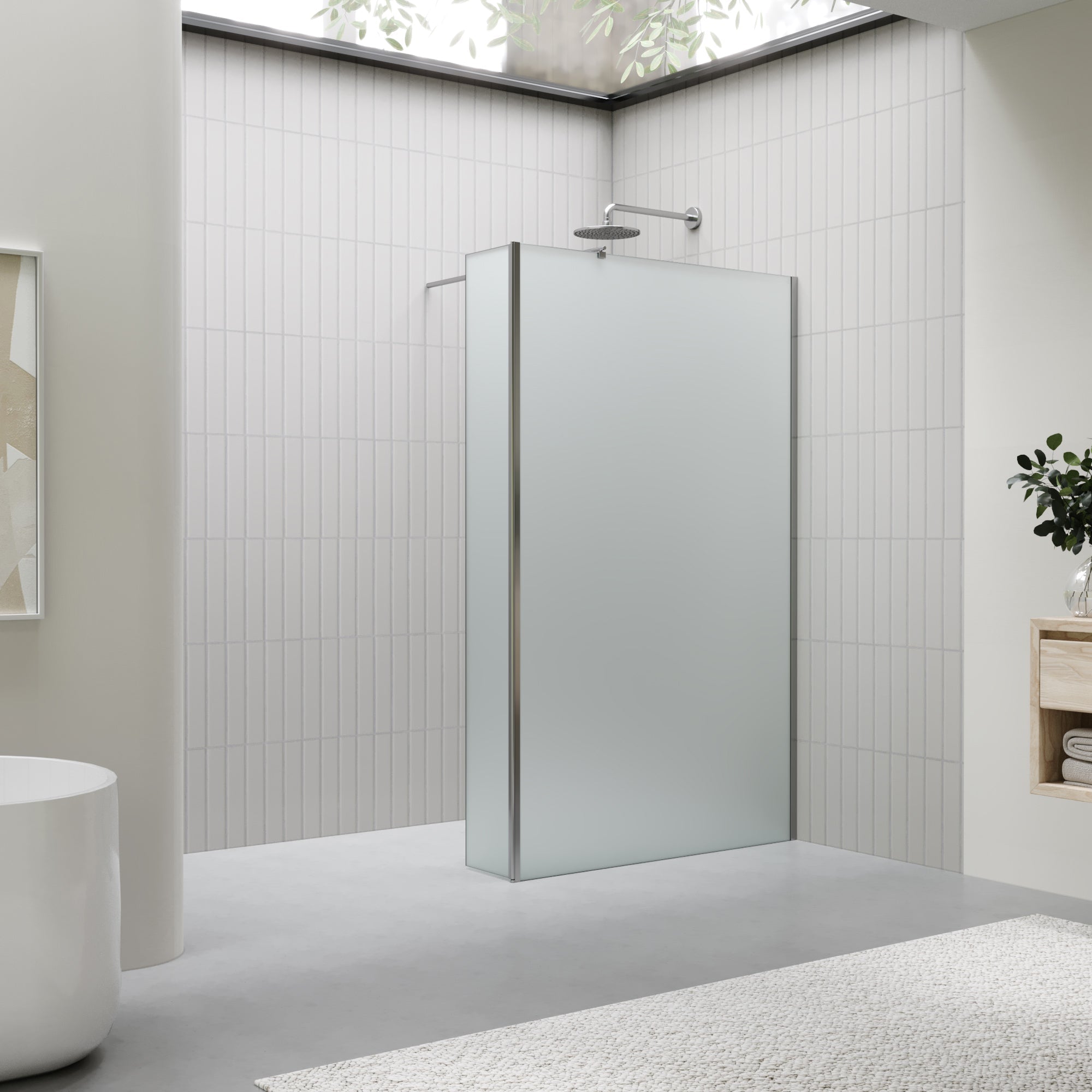 Extensão rotativa 40 cm para divisória de duche Walk-In em vidro temperado 10 mm