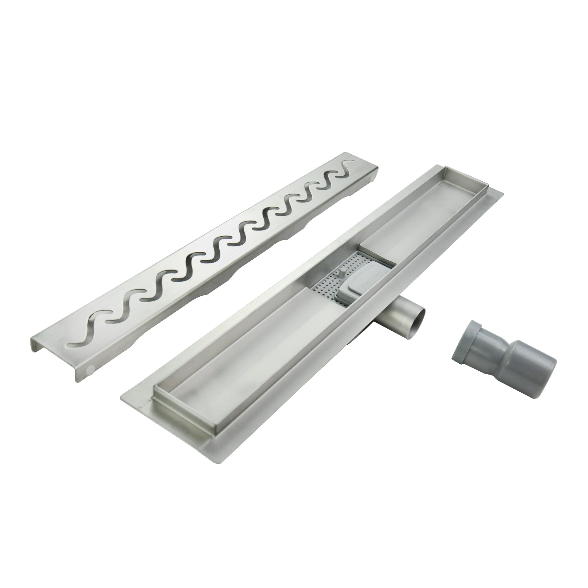 Sifone doccia in acciaio inox con design ondulato modello R6