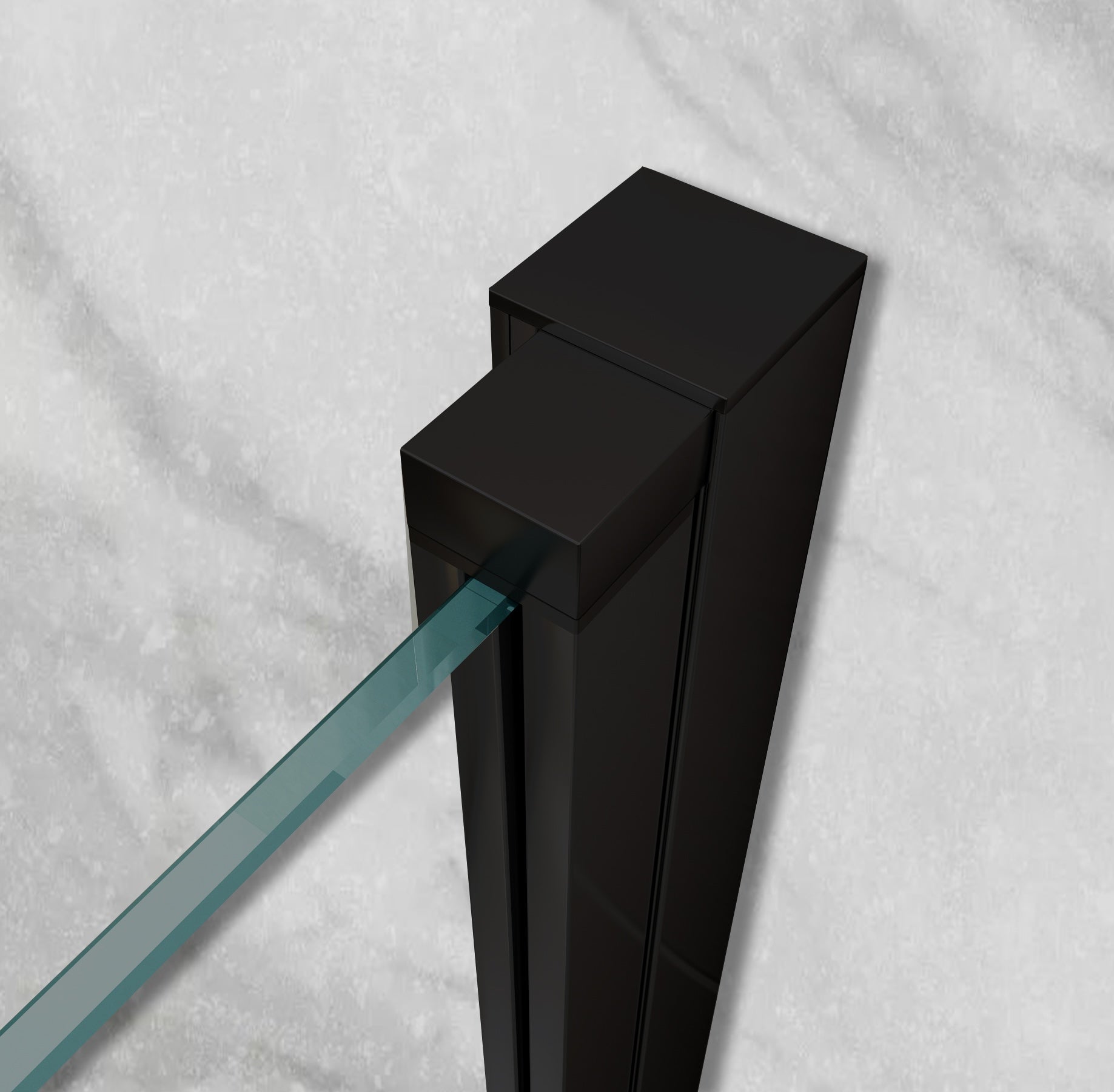 MATILDE - Cabine de duche de canto com portas dobráveis em vidro temperado e perfil preto mate