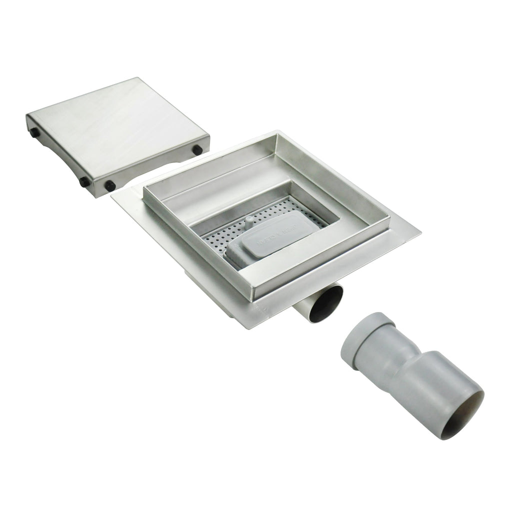 Piatto doccia quadrato in acciaio inox ultrapiatto modello Q1