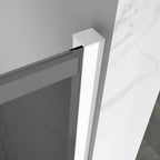 KAYLEE - Cabine de duche de canto com portas de correr, vidro escurecido 6 mm e perfil branco