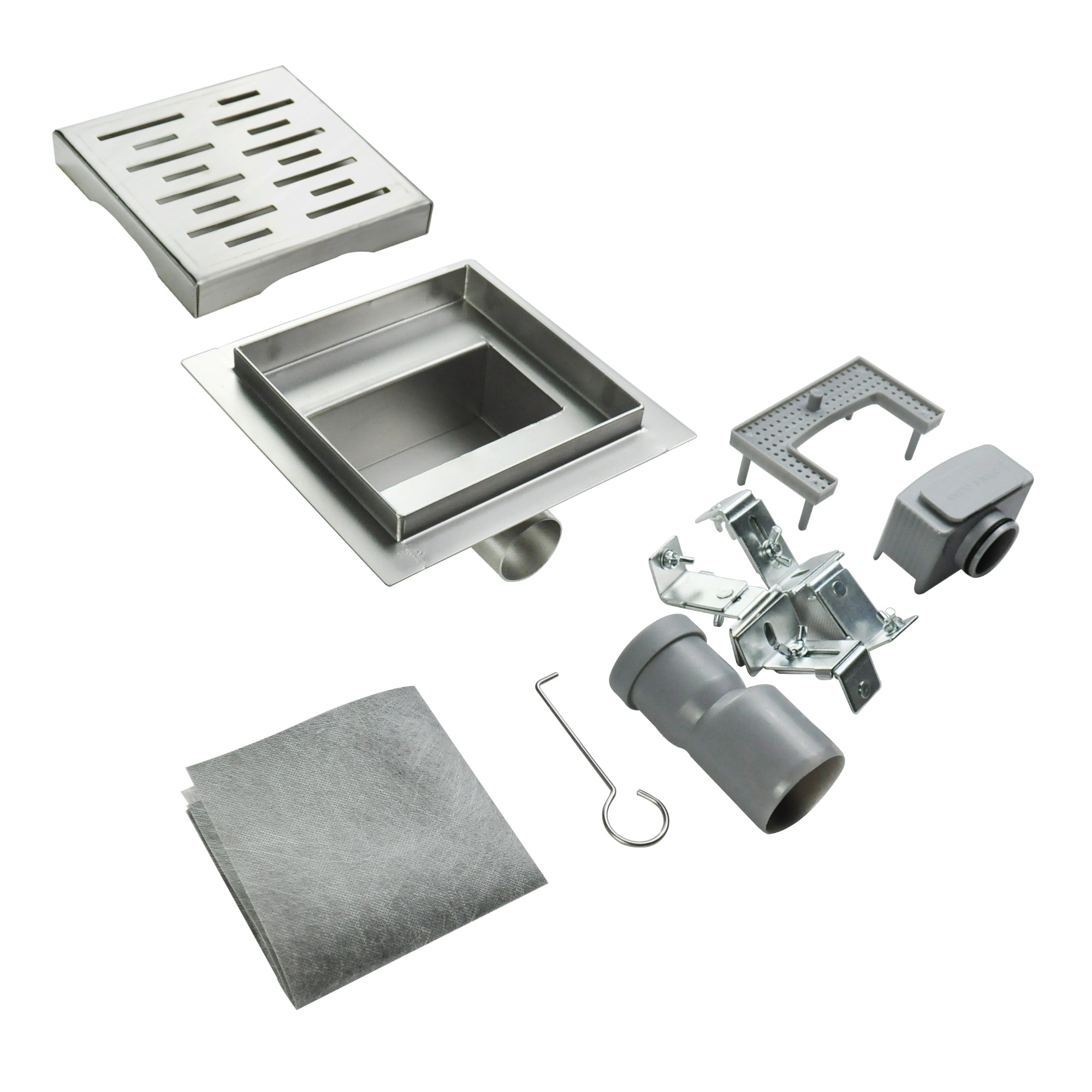 Piatto doccia quadrato in acciaio inox ultrapiatto modello Q4