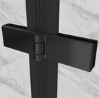 MATILDE - Cabina doccia angolare con ante pieghevoli in vetro temperato e profilo nero opaco