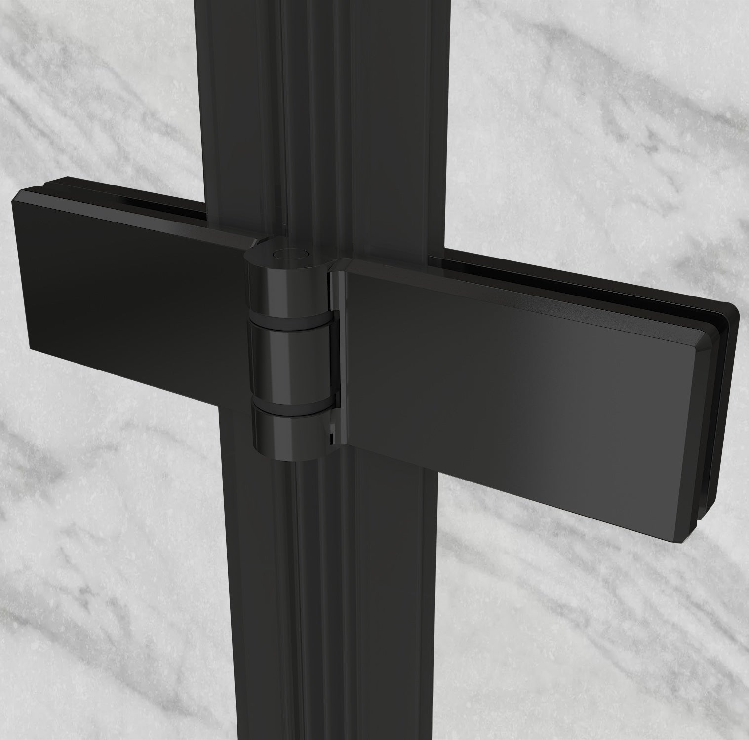 MATILDE - Cabine de duche de canto com portas dobráveis em vidro temperado e perfil preto mate