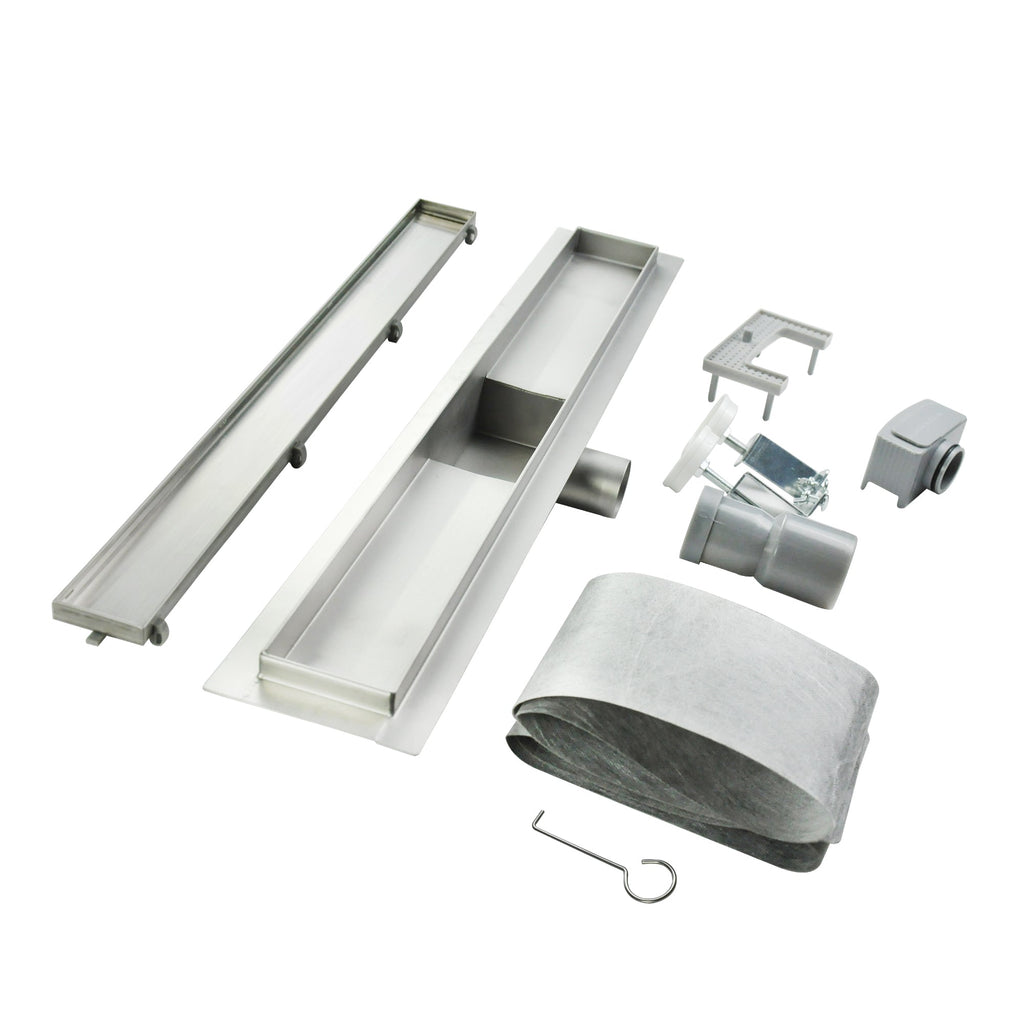 Ralo de duche linear em aço inox ultraplano 2 em 1 modelo R2