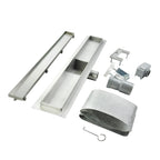 Ralo de duche linear em aço inox ultraplano 2 em 1 modelo R2