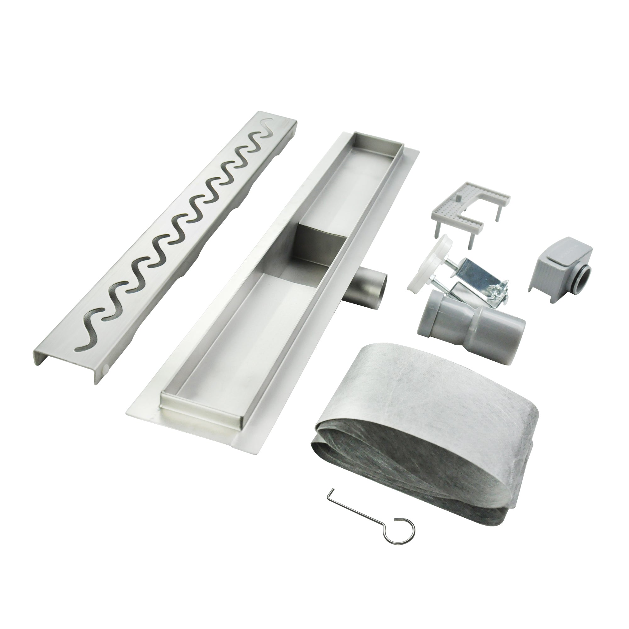 Sifone doccia in acciaio inox con design ondulato modello R6