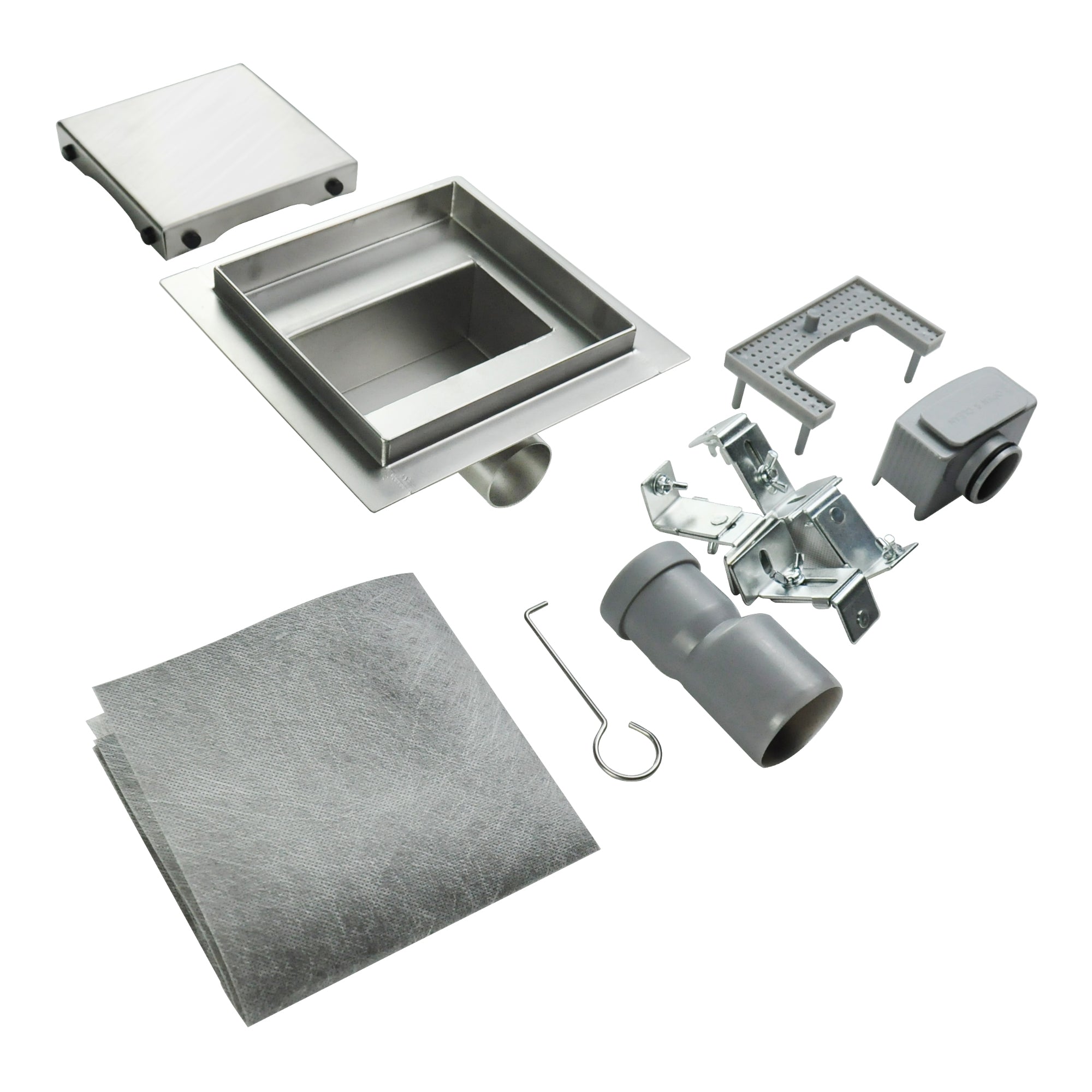 Piatto doccia quadrato in acciaio inox ultrapiatto modello Q1