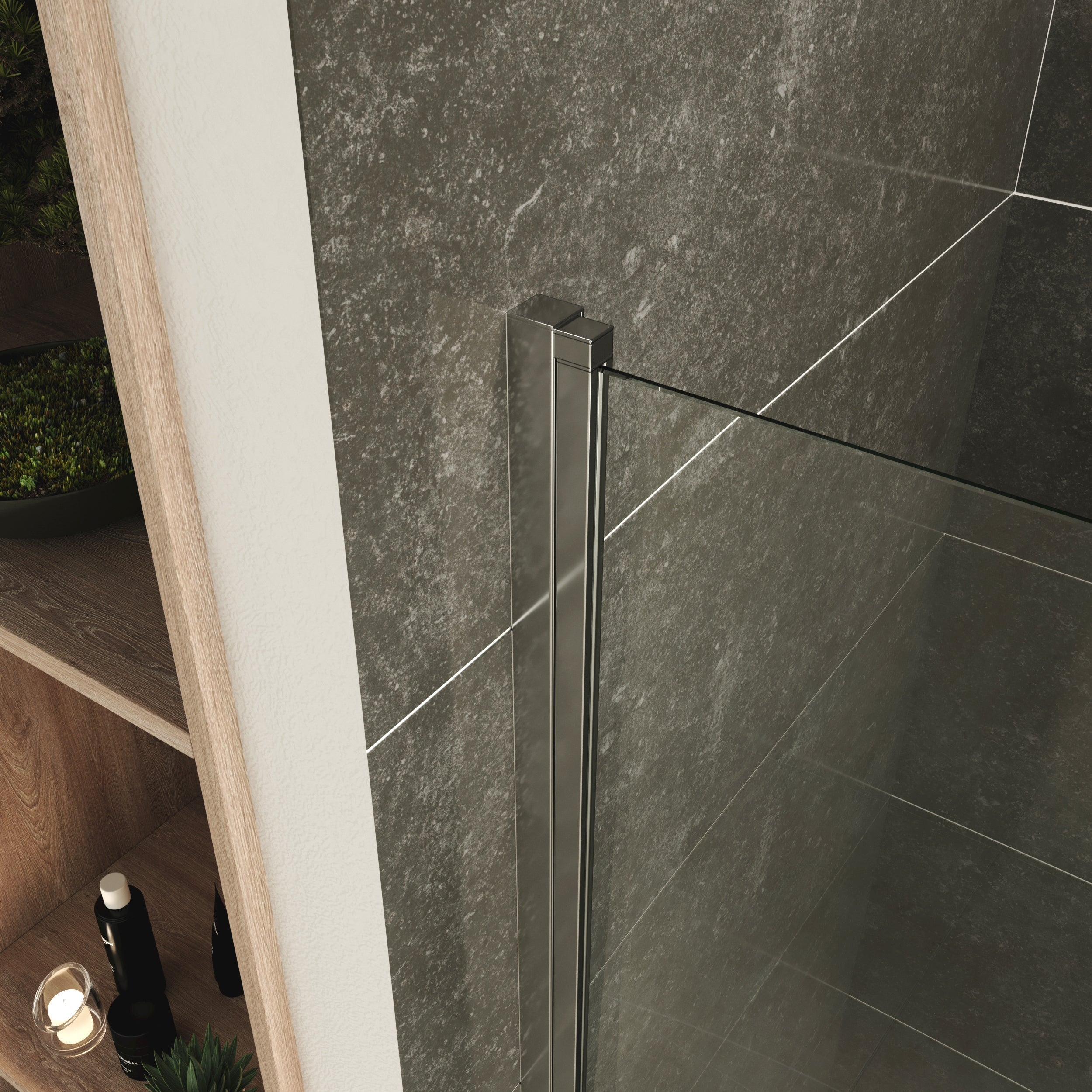 MATILDE - Cabine de duche de canto com portas dobráveis em vidro temperado e perfil cromado