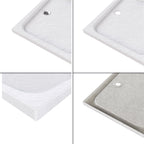 SHIMMER - Base de duche acrílica efeito pedra extraplana com acabamento branco e sifão incluído