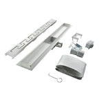 Ralo de duche linear em aço inox com acabamento cromado modelo R4