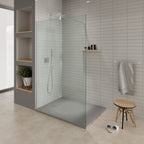 BOREAL - Piatto doccia antiscivolo con finitura grigia e piletta inclusa