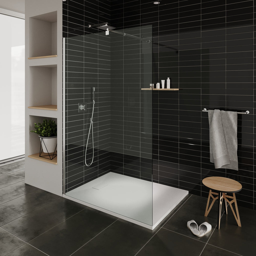 BOREAL - Piatto doccia antiscivolo con finitura bianca e sifone incluso