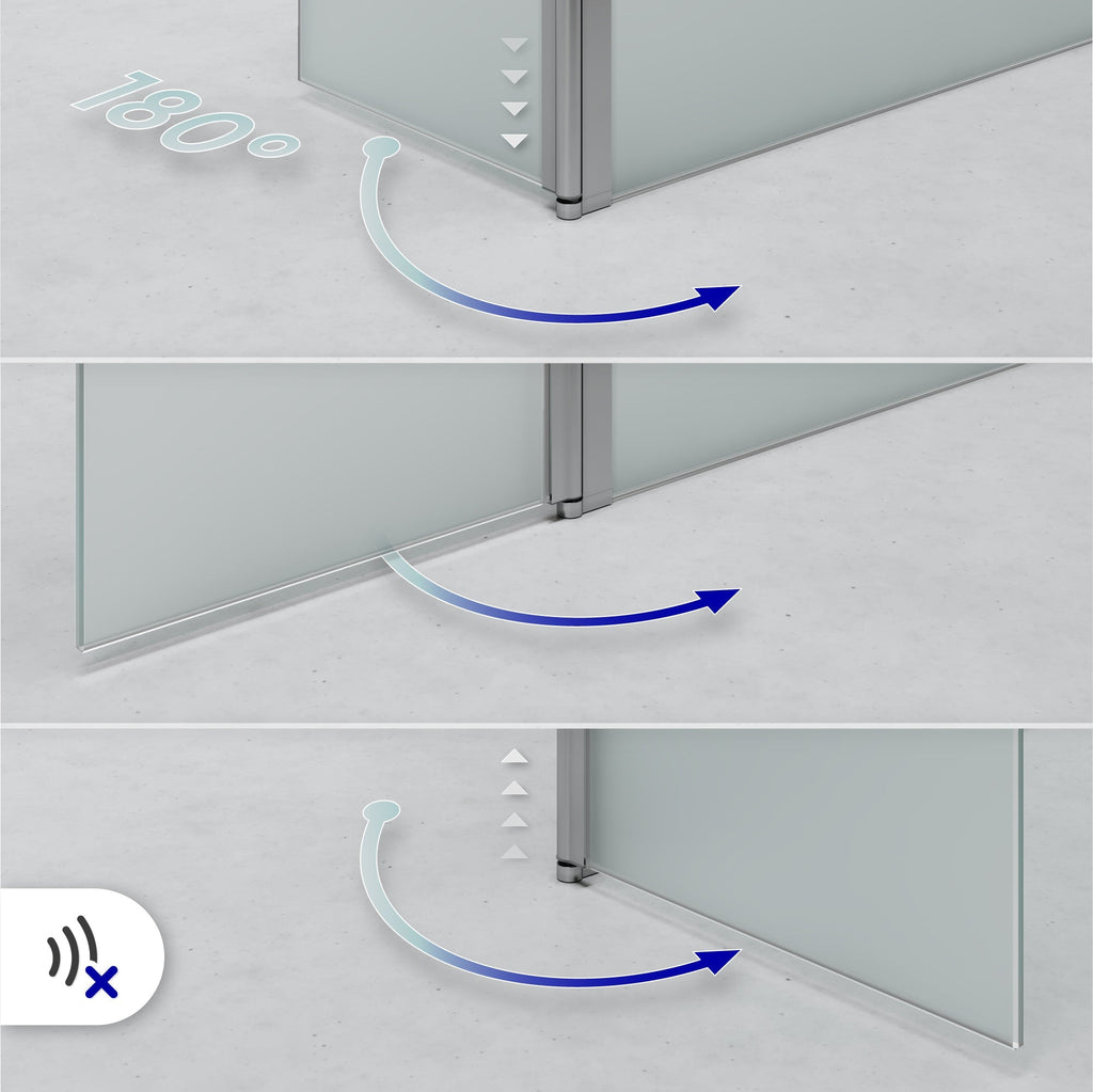 Extensão rotativa 40 cm para divisória de duche Walk-In em vidro temperado 10 mm