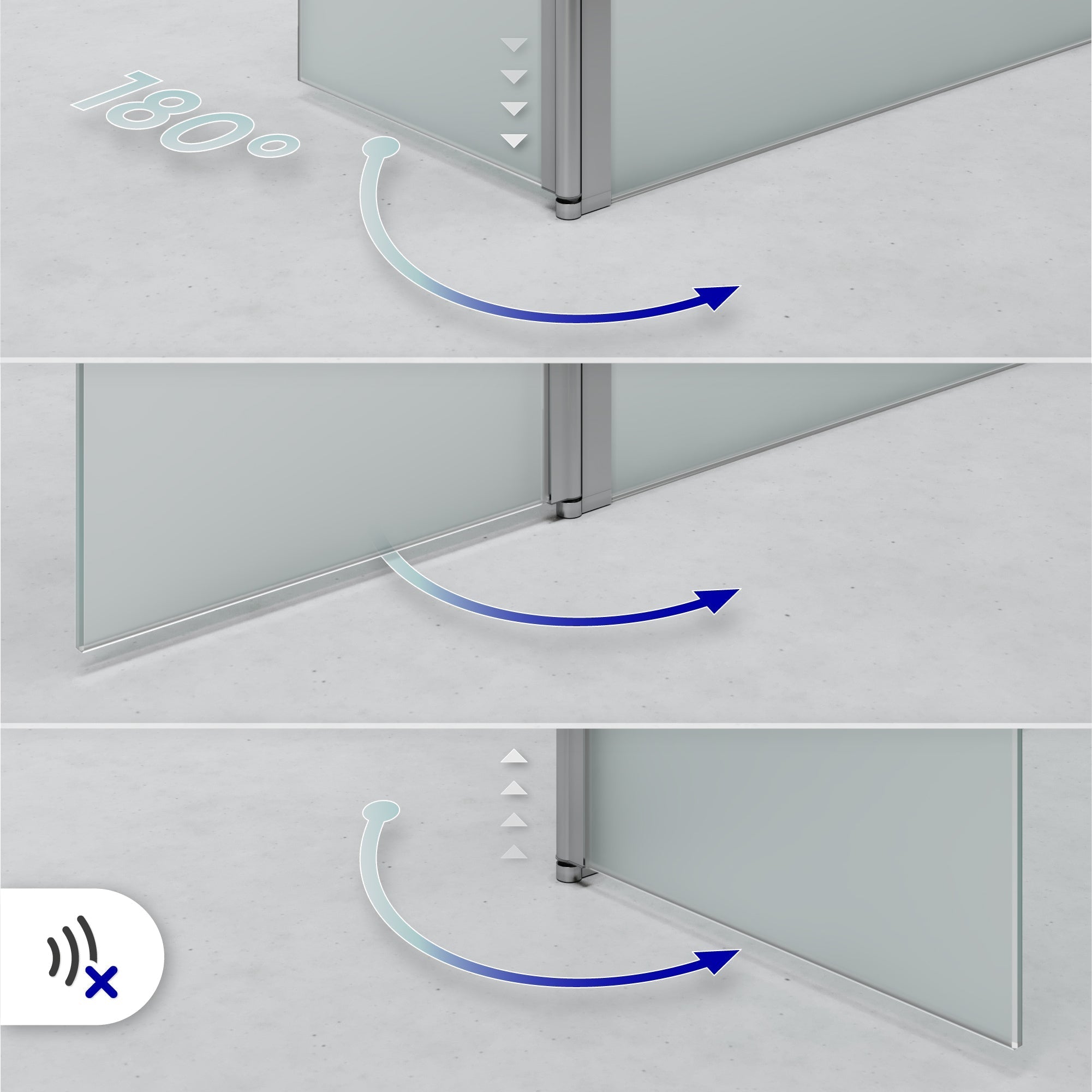 Extensão rotativa 40 cm para divisória de duche Walk-In em vidro temperado 10 mm