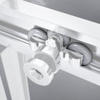 KAYLEE - Cabine de duche de canto com portas de correr, vidro transparente 6 mm e perfil cromado