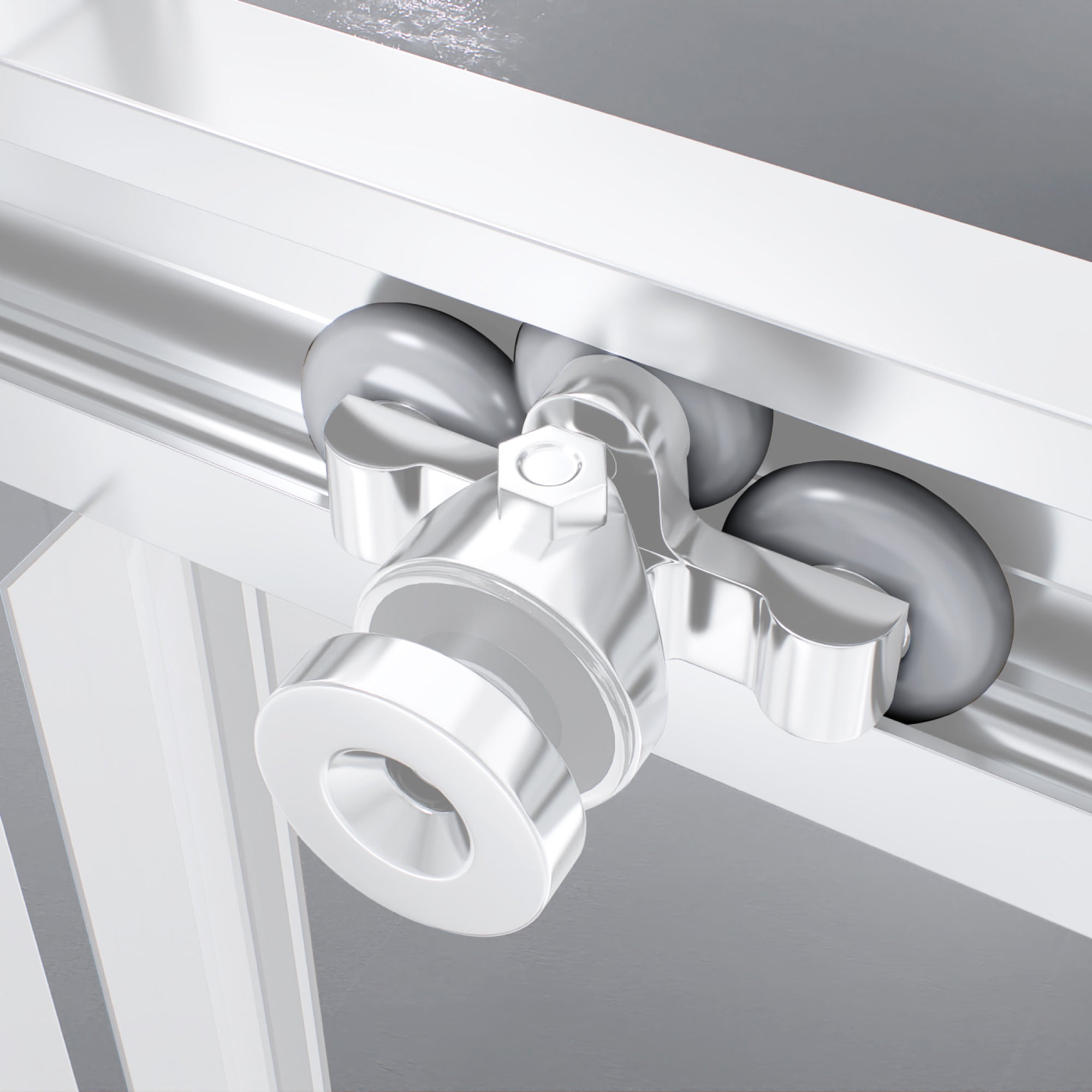 KAYLEE - Cabine de duche de canto com portas de correr, vidro transparente 6 mm e perfil cromado