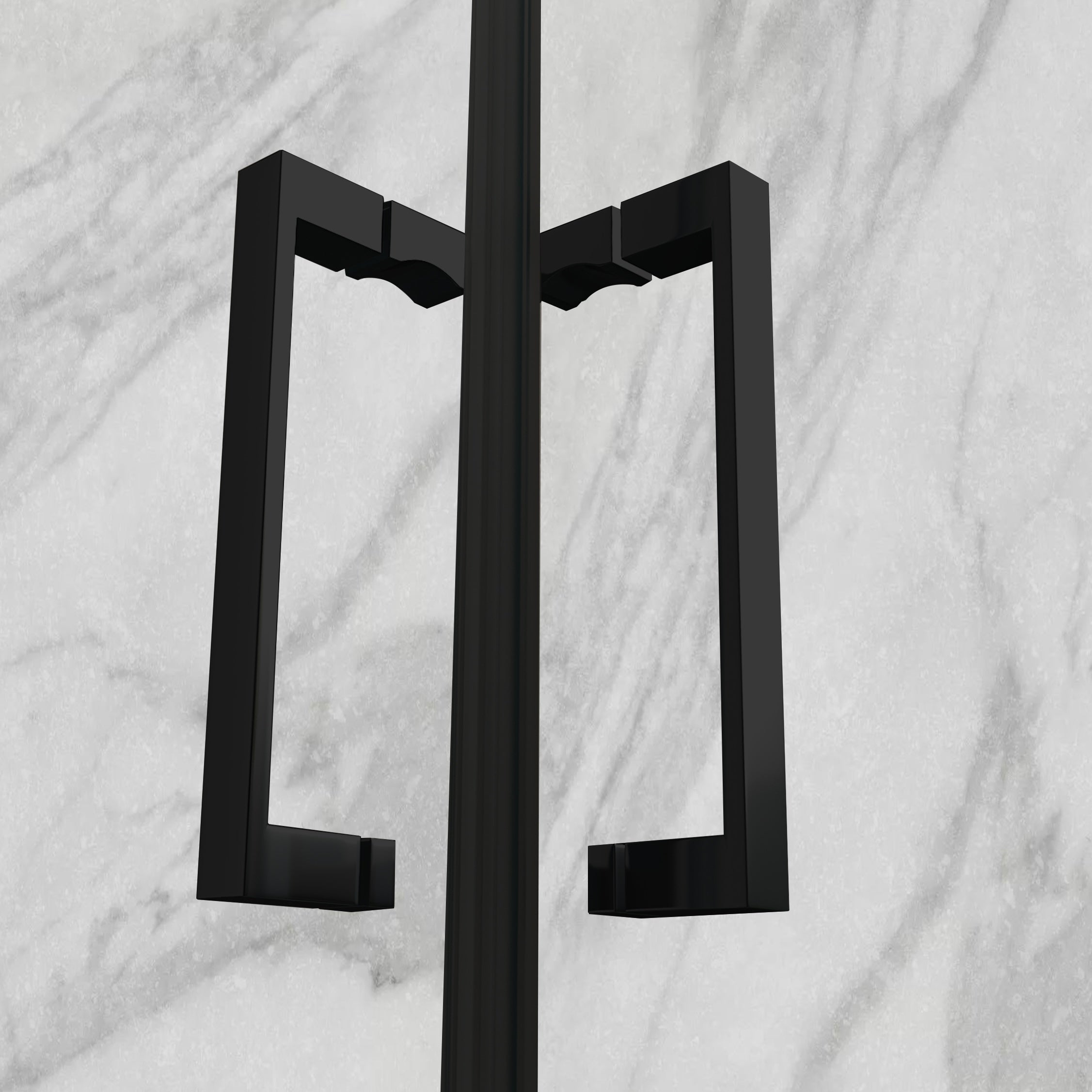 MATILDE - Cabine de duche de canto com portas dobráveis em vidro temperado e perfil preto mate