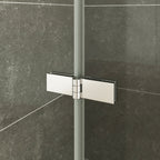 MATILDE - Cabine de duche de canto com portas dobráveis em vidro temperado e perfil cromado