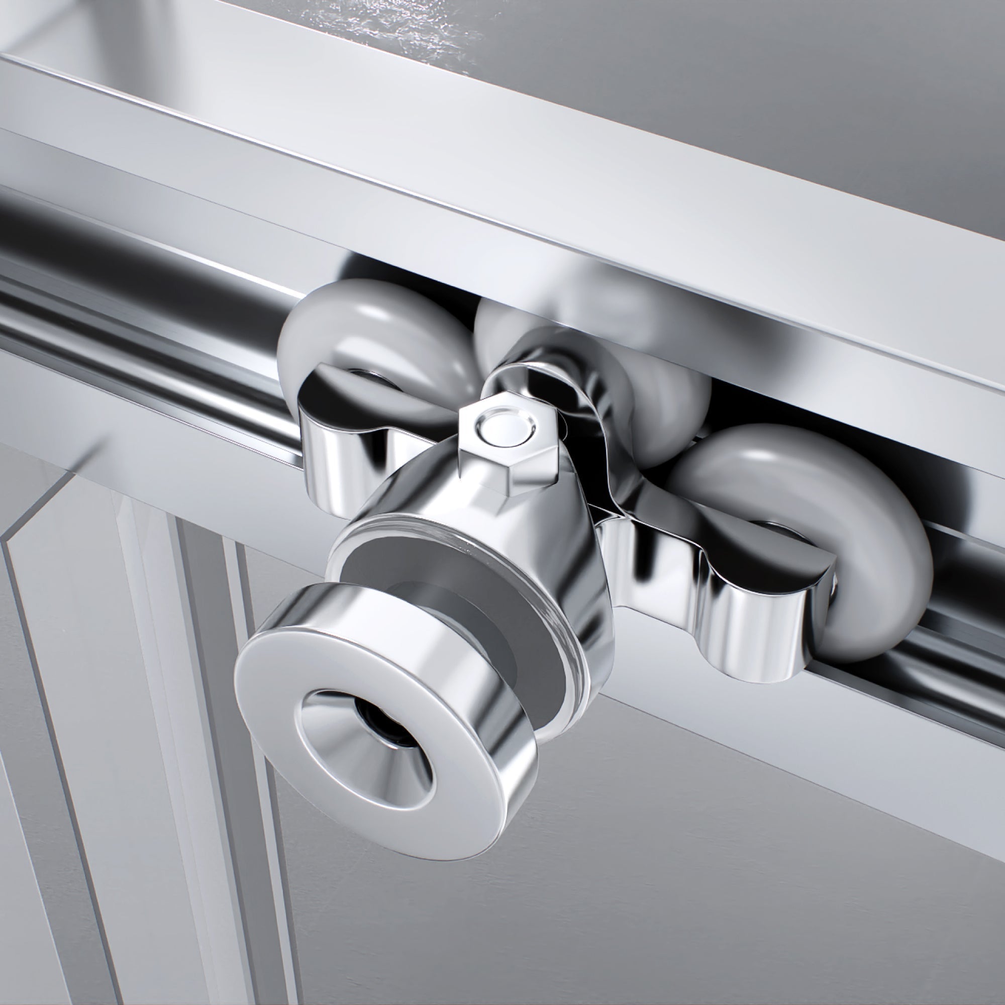 KAYLEE - Cabine de duche de canto com portas de correr, vidro transparente 6 mm e perfil cromado