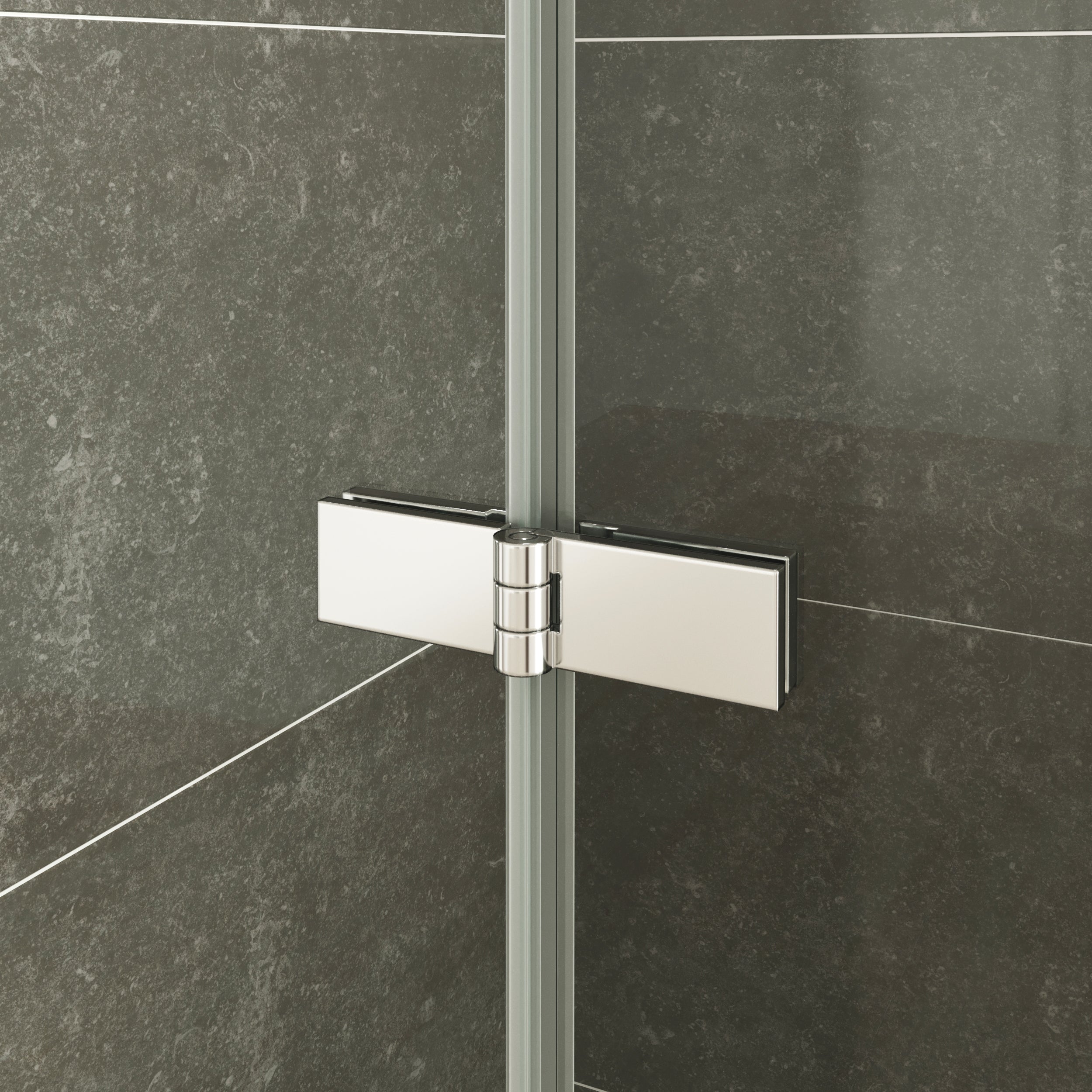 MATILDE - Cabine de duche de canto com portas dobráveis em vidro temperado meio fosco e perfil cromado