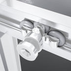 KAYLEE - Cabine de duche de canto com portas de correr, vidro escurecido 6 mm e perfil branco