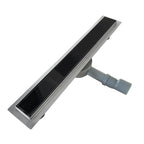 Ralo de duche em aço inox com tampa em vidro preto modelo B2