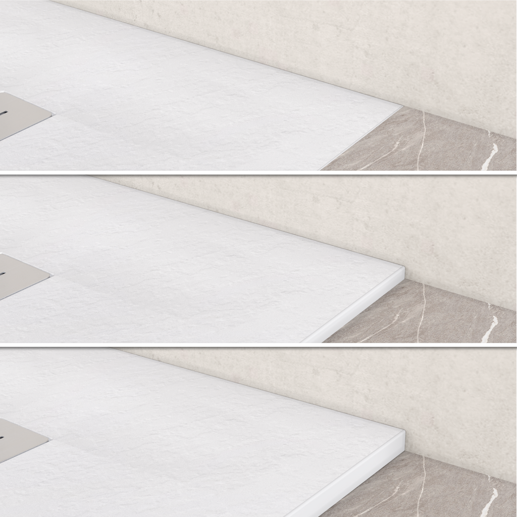 LUMIA - Base de duche antiderrapante com acabamento branco e grelha inox incluída