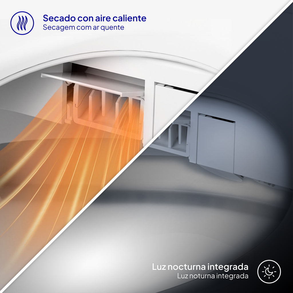 MISA | Inodoro inteligente japonés con mando, lavado, secado, asiento calefactable y sensor de pie