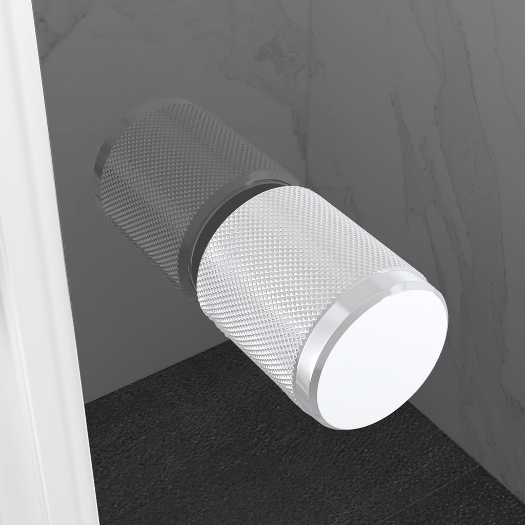 KAYLEE - Cabine de duche de canto com portas de correr, vidro escurecido 6 mm e perfil branco