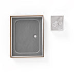 SHIMMER - Plato de ducha acrílico efecto piedra extraplano con acabado gris y sifón incluido