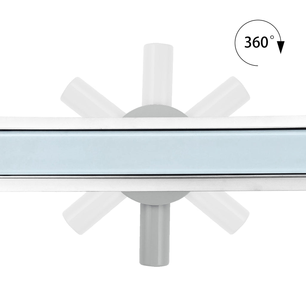 Scolo doccia in acciaio inox con copertura in vetro bianco modello B3