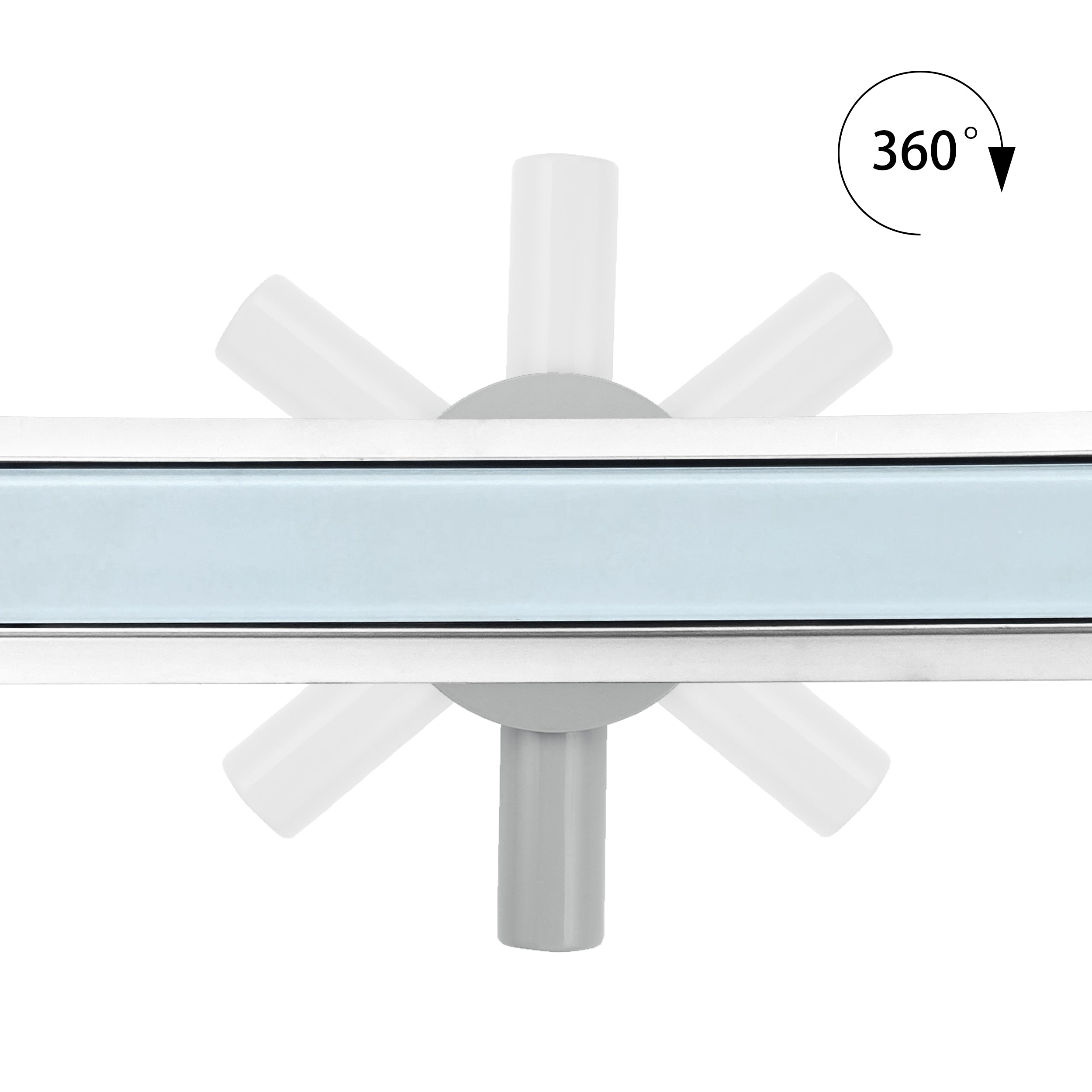 Scolo doccia in acciaio inox con copertura in vetro bianco modello B3