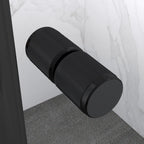 KAYLEE - Cabine de duche de canto com portas de correr, vidro transparente 6 mm e perfil preto mate