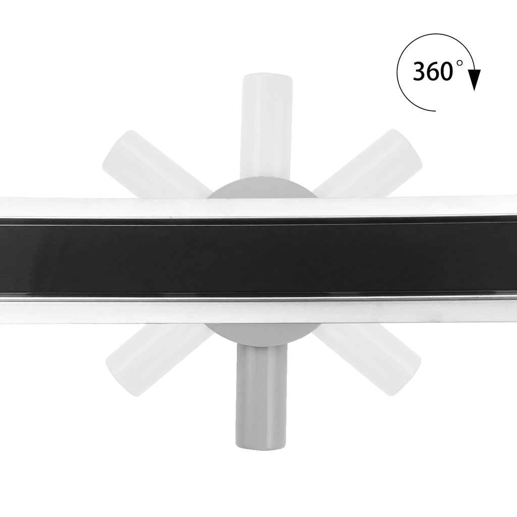 Ralo de duche em aço inox com tampa em vidro preto modelo B2