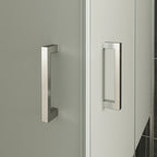 MATILDE - Cabine de duche de canto com portas dobráveis em vidro temperado meio fosco e perfil cromado