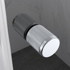 KAYLEE - Cabina de ducha de esquina con puertas correderas, cristal ahumado de 6 mm y perfil cromado