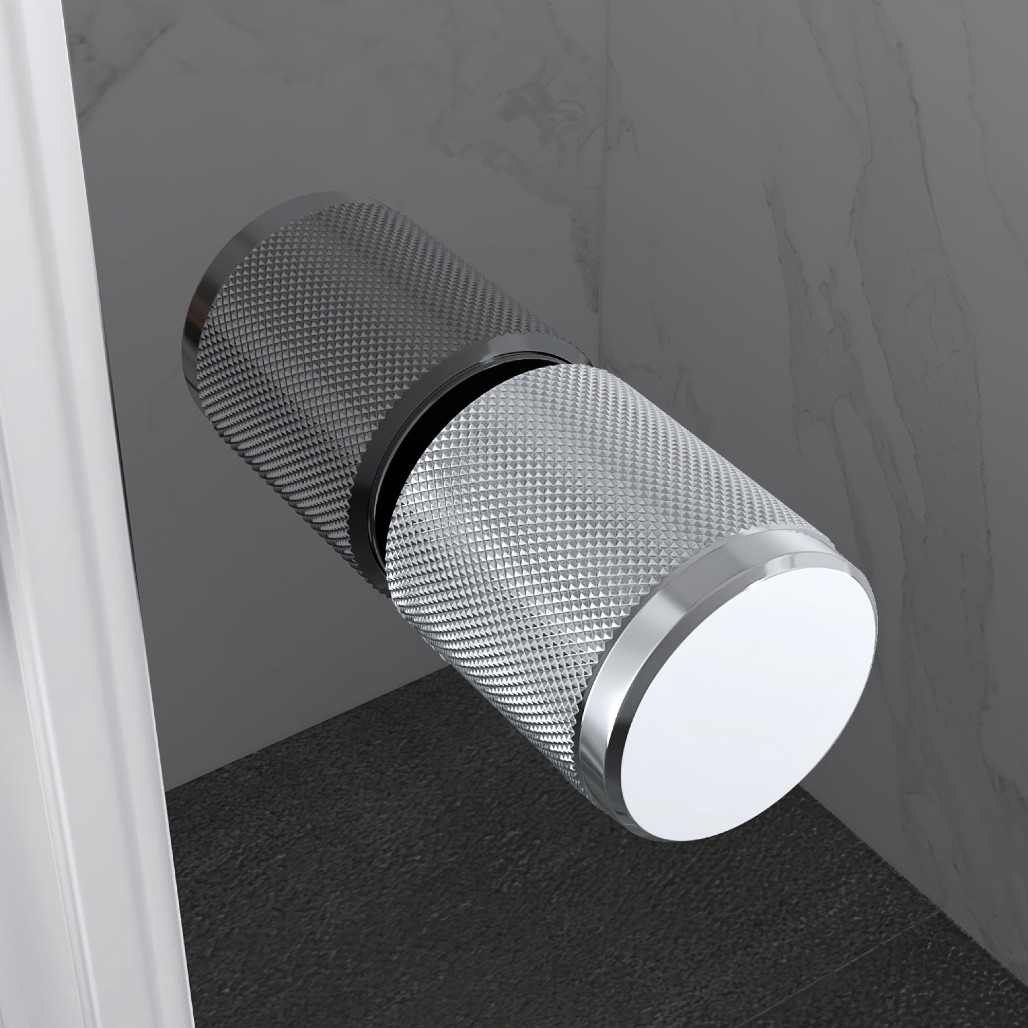 KAYLEE - Cabine de duche de canto com portas de correr, vidro escurecido 6 mm e perfil cromado